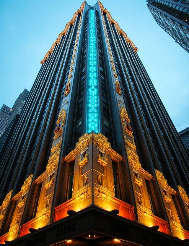 Art Deco architecture in Manhattan influencing Gilded Threads design